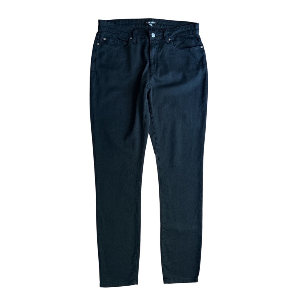 Eileen Fisher Black 100%‎ Organic Cotton Stretch Jeans Women's Size 12